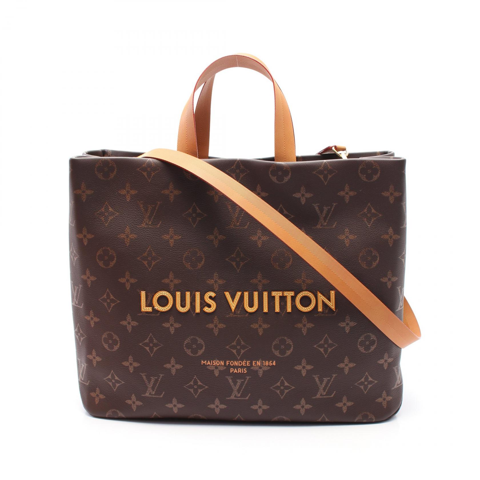 【最大4万円OFFクーポン対象】ルイ・ヴィトン LOUIS VUITTON ショッパートートMM トートバッグ バッグ レザー モノグラム メンズ ブラウン系 M13928 【中古】
