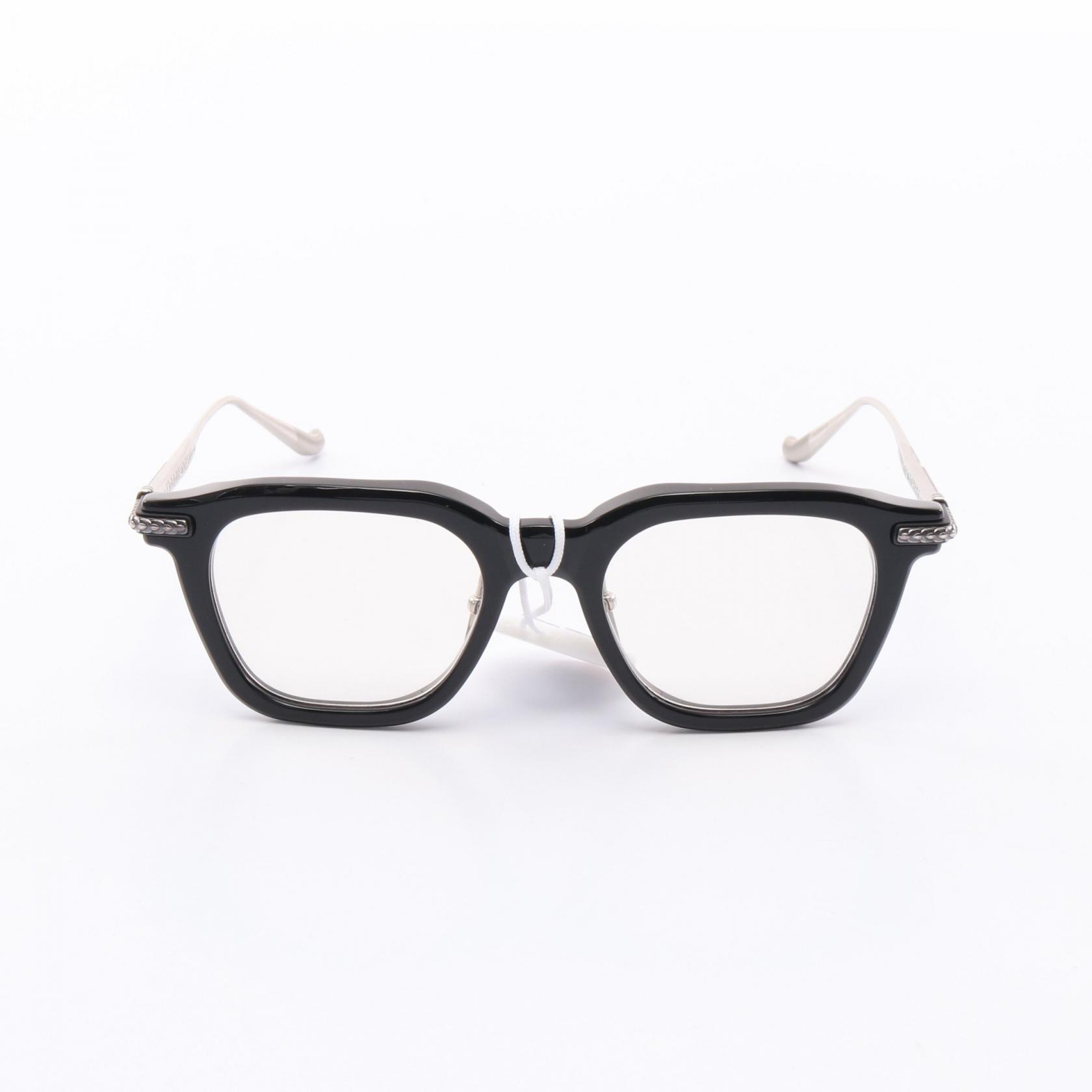 【5％OFFクーポン対象】クロムハーツ CHROME HEARTS CUMPTION-A メガネ 衣料品 プラスチック / メタル メンズ ブラック系 / シルバー系 【中古】