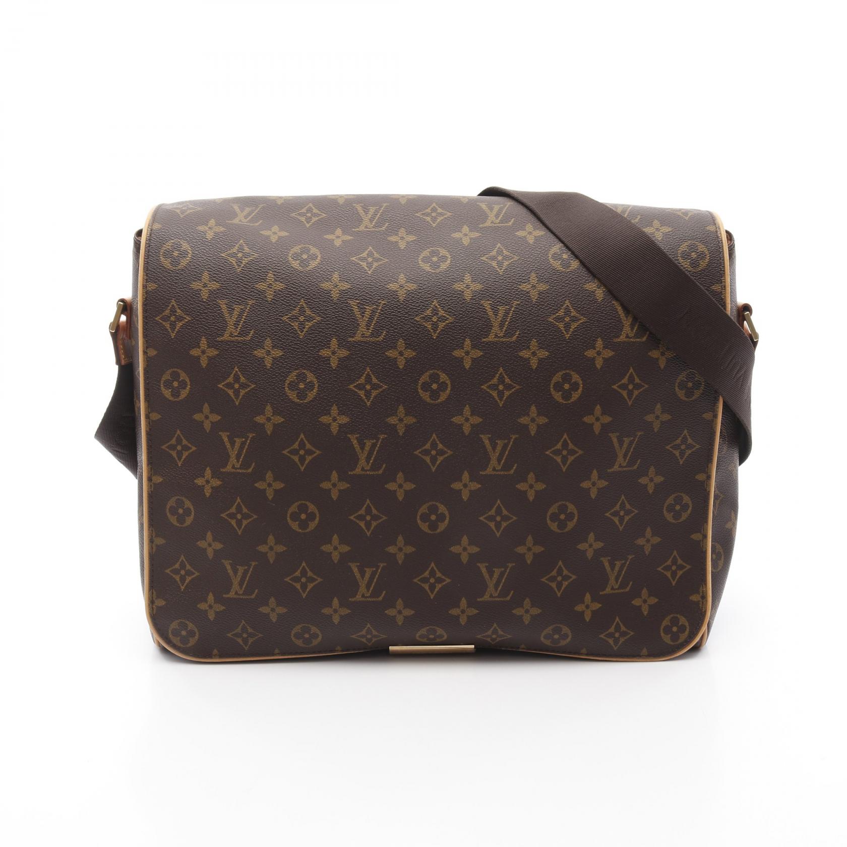 ◆全品5%OFFクーポン対象◆ルイ・ヴィトン LOUIS VUITTON アベス ショルダーバッグ バッグ PVCコーティングキャンバス レザー モノグラム メンズ レディース ブラウン系 M45257 【中古】