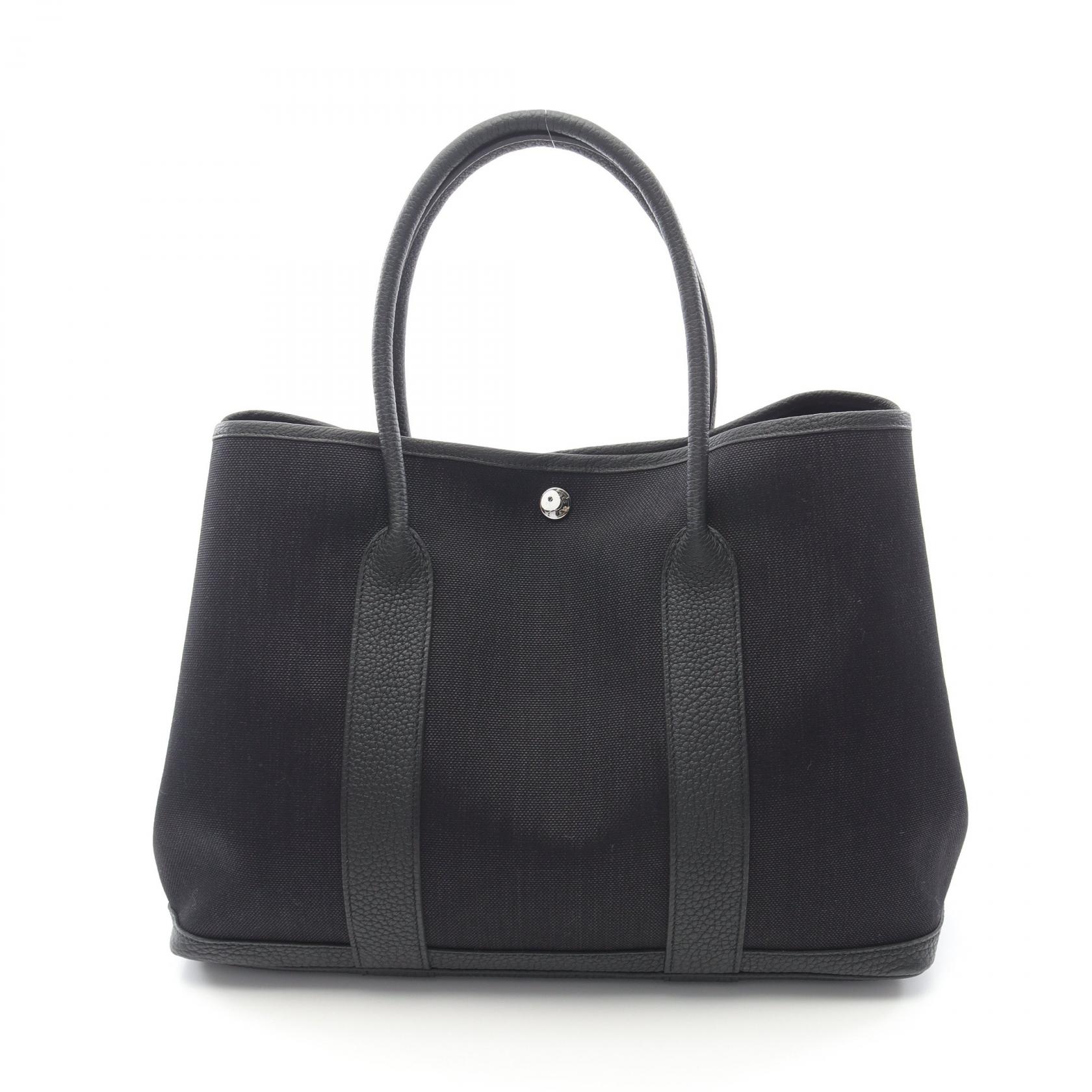 【最大4万円OFFクーポン対象】エルメス HERMES ガーデンパーティPM トートバッグ バッグ ネゴンダ / トワルミリタリー ネゴンダ レディース ブラック系 【中古】