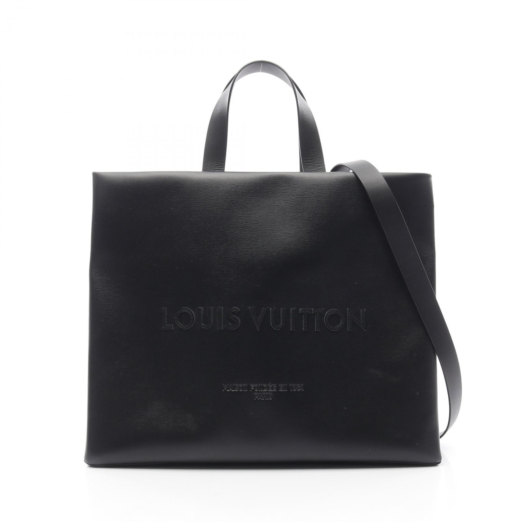 【最大4万円OFFクーポン対象】ルイ・ヴィトン LOUIS VUITTON ショッパー トート MM トートバッグ バッグ レザー メンズ ブラック系 M13979 【中古】
