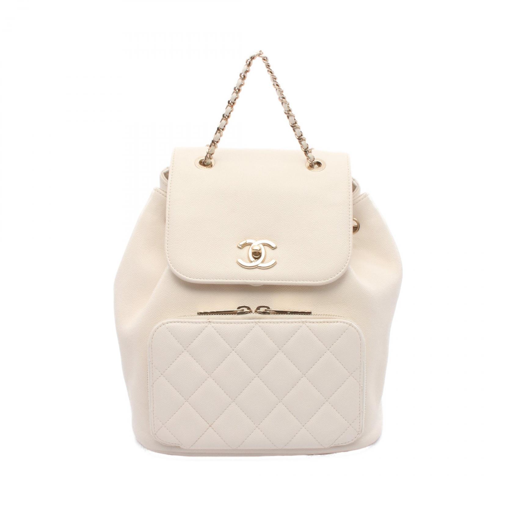 シャネル CHANEL マトラッセ リュックサック バックパック バッグ レザー グレインドカーフスキン レディース ホワイト系 AS3530 【中古】