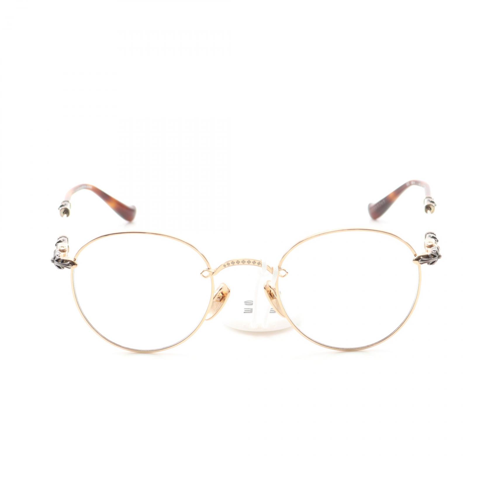 【5％OFFクーポン対象】クロムハーツ CHROME HEARTS BUBBA-A メガネ 衣料品 GP メンズ ゴールド系 【中古】