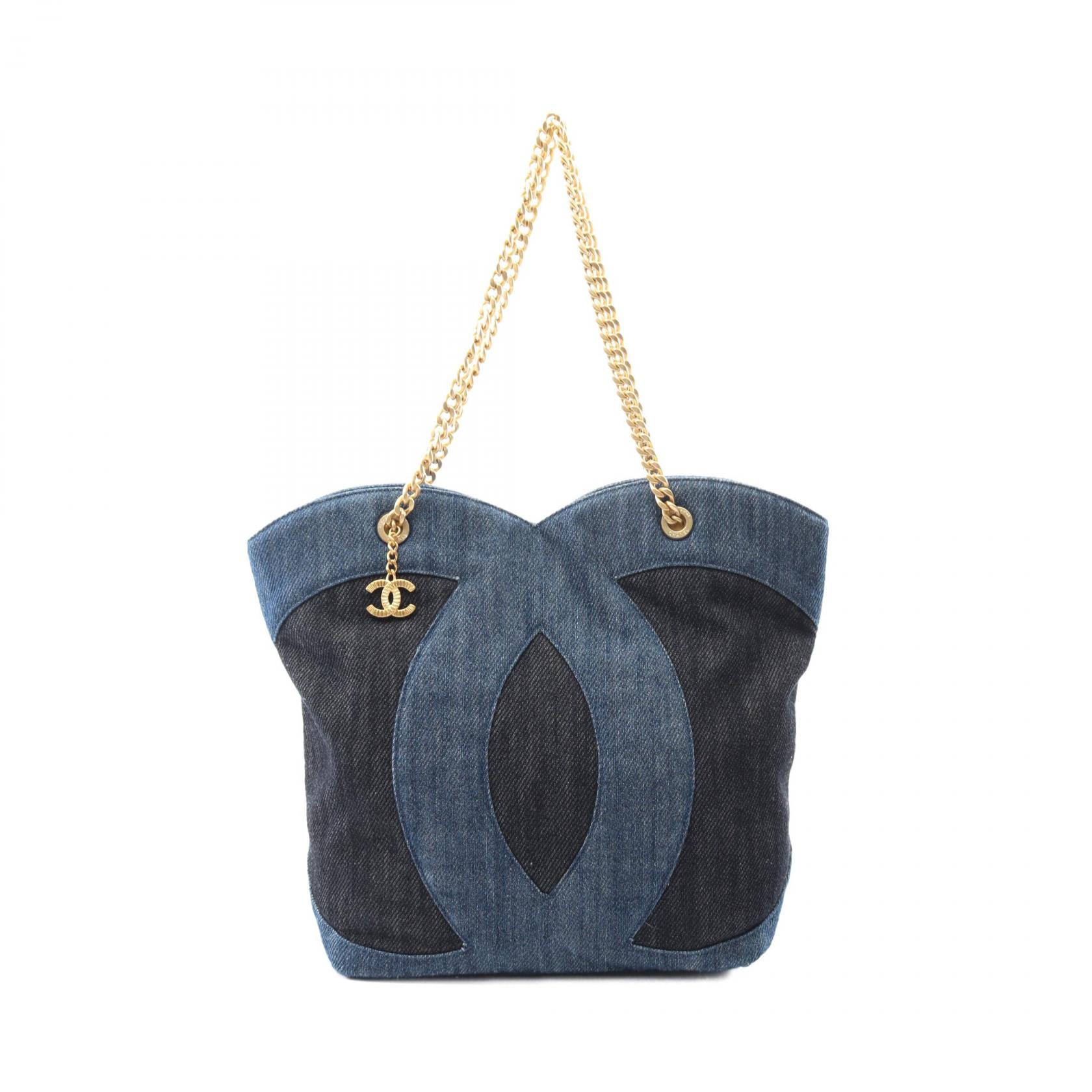 【最大4万円OFFクーポン対象】シャネル CHANEL トートバッグ バッグ デニム レディース ネイビー系 AS3857 【中古】