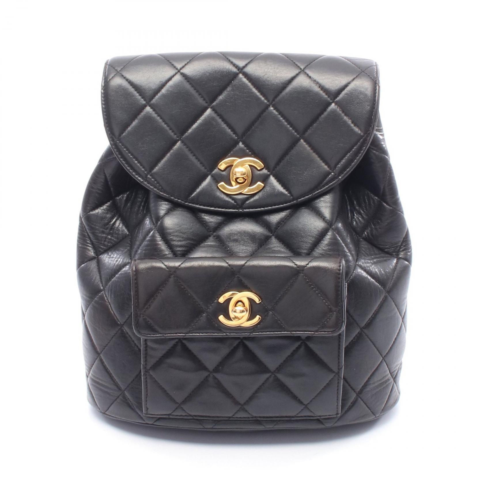 【8％OFFクーポン対象】シャネル CHANEL マトラッセ リュックサック バックパック バッグ ラムスキン（羊革） レディース ブラック系 A10177 【中古】