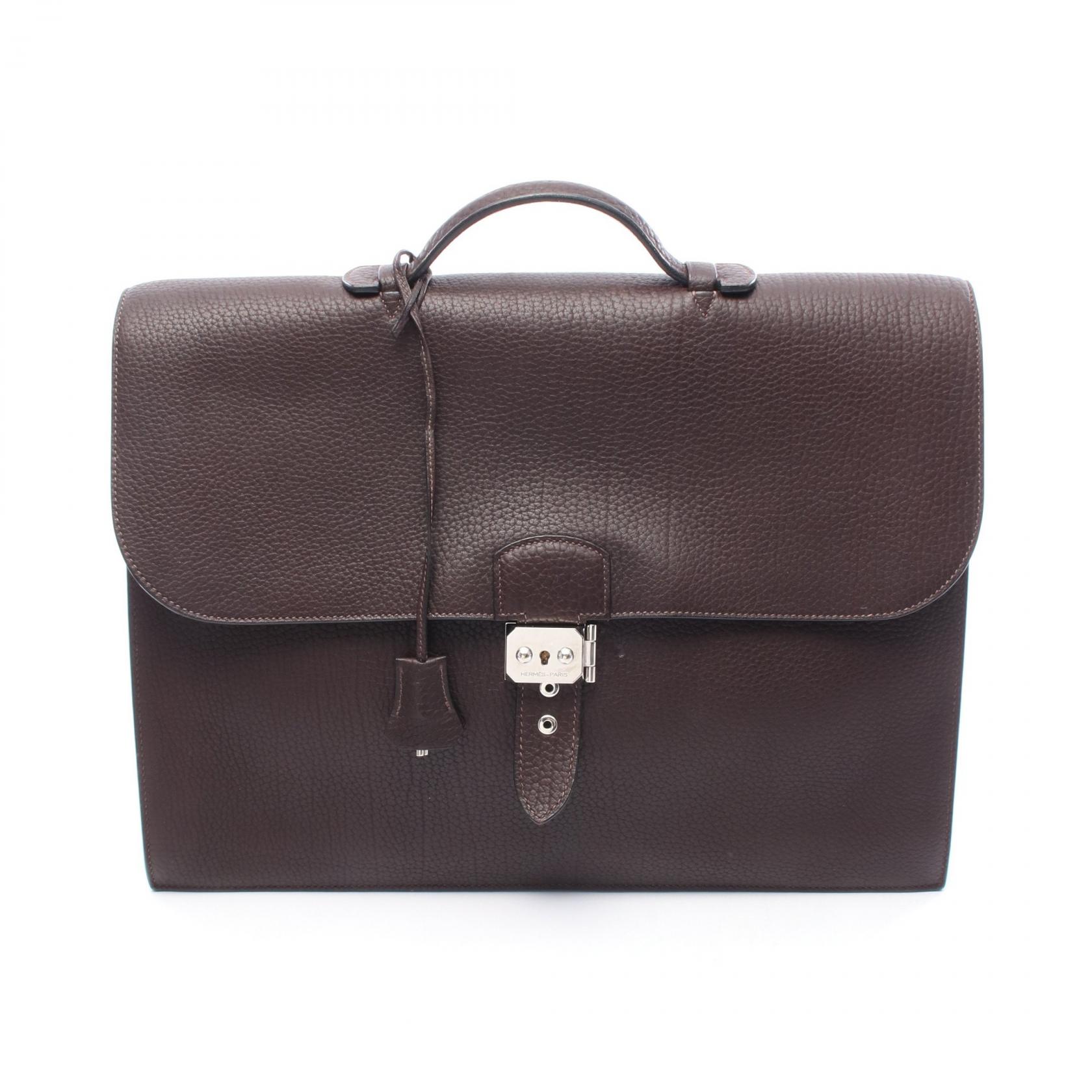 【8％OFFクーポン対象】エルメス HERMES サックアデペッシュ41 ビジネスバッグ バッグ レザー フィヨルド フィヨルド メンズ ブラウン系 【中古】