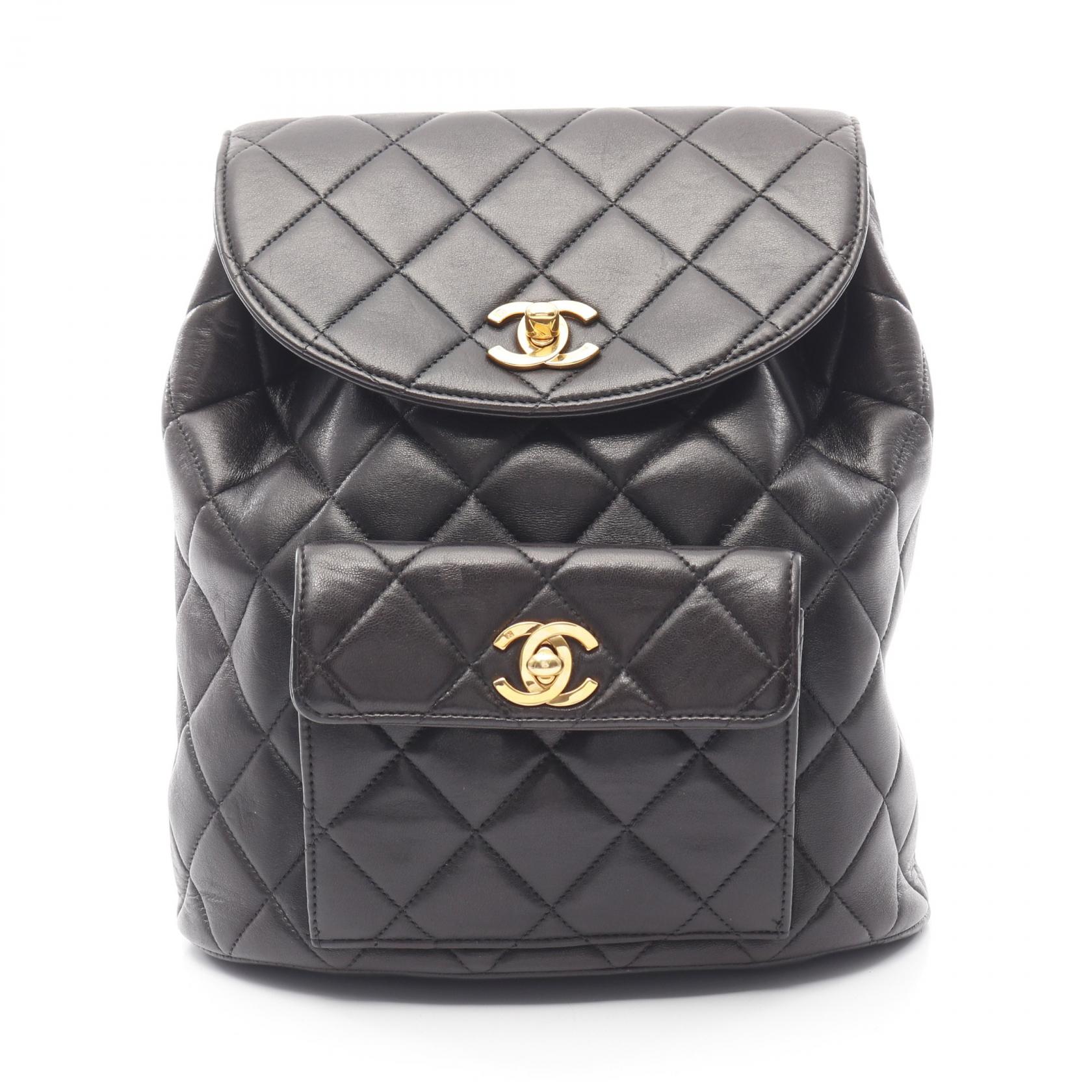 【8％OFFクーポン対象】シャネル CHANEL マトラッセ リュックサック バックパック バッグ ラムスキン（羊革） レディース ブラック系 A10177 【中古】