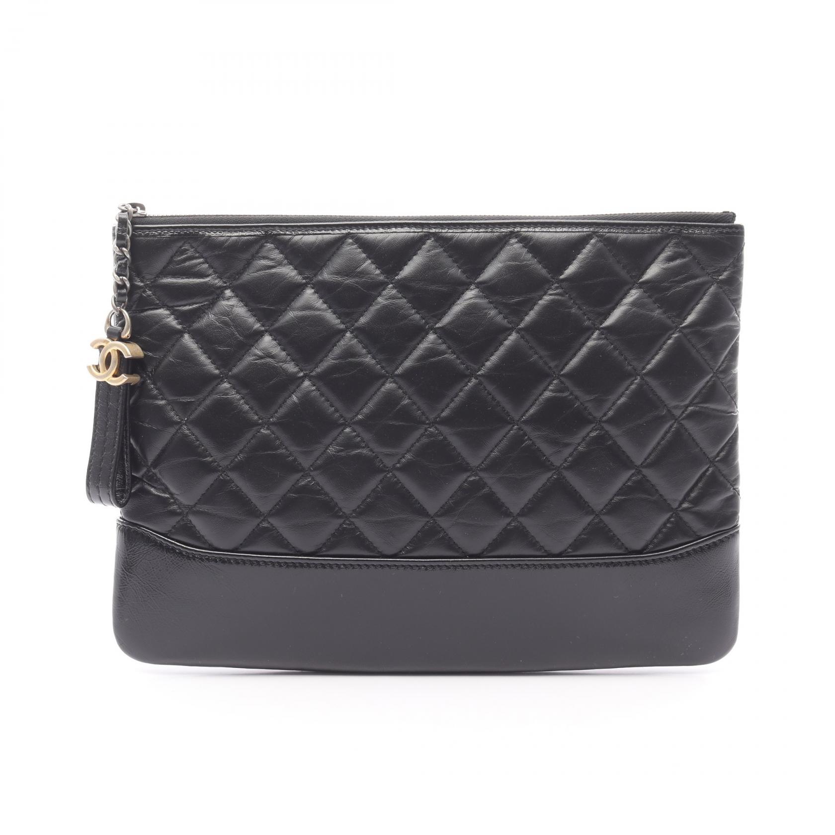 【8％OFFクーポン対象】シャネル CHANEL ガブリエルドゥ シャネル セカンドバッグ クラッチバッグ バッグ ラムスキン（羊革） レディース ブラック系 【中古】