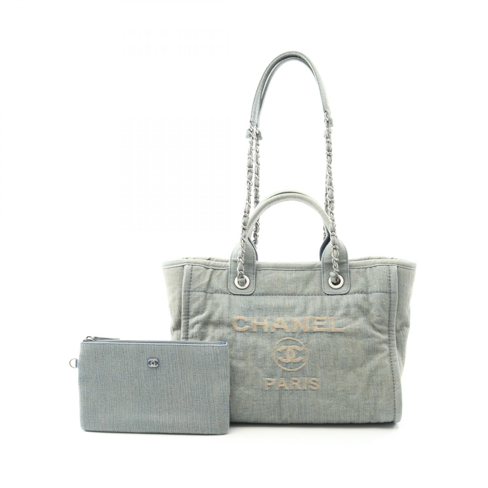 【8％OFFクーポン対象】シャネル CHANEL ドーヴィル スモール トートバッグ バッグ デニム レディース ブルー系 AS3257 【中古】