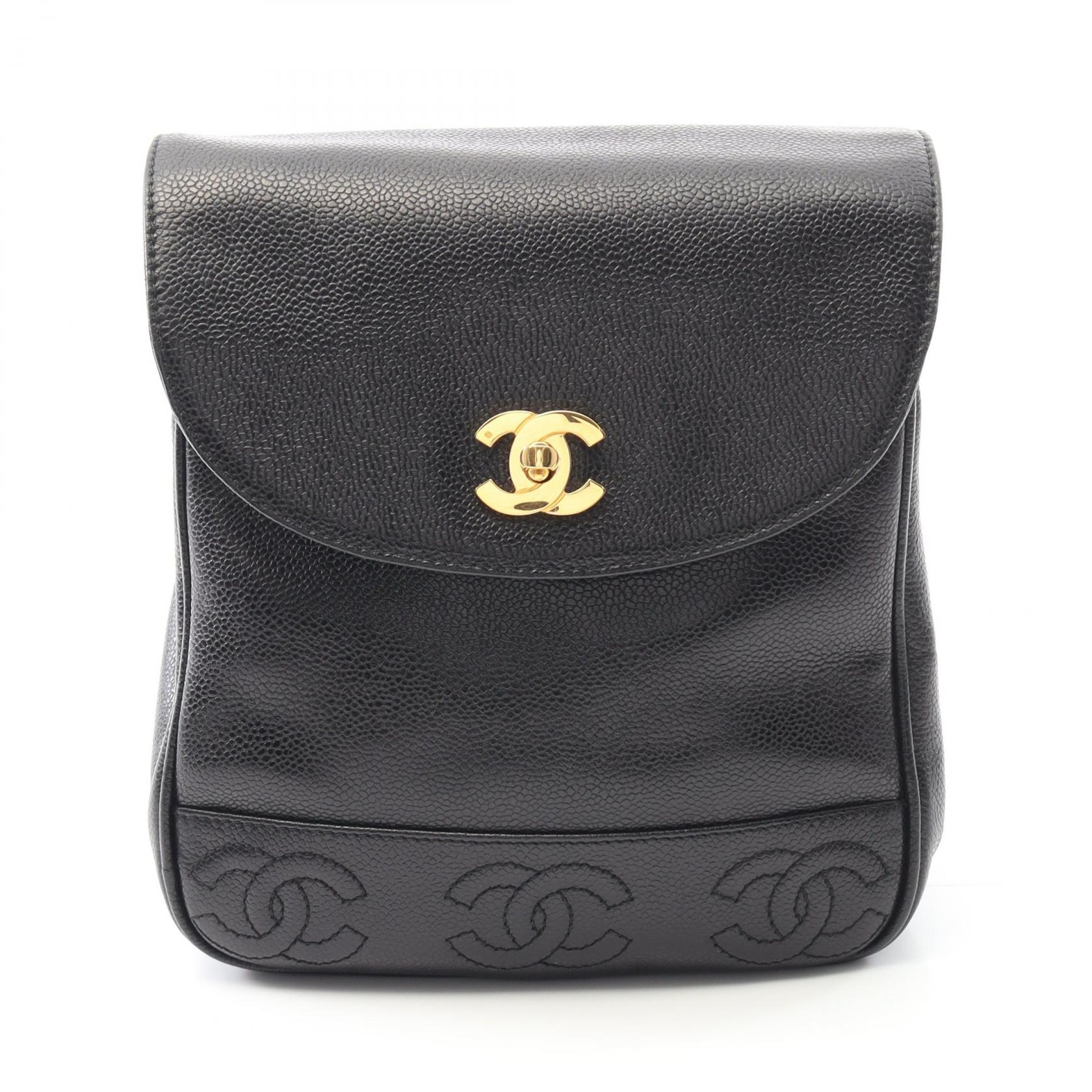【10％OFFクーポン対象】シャネル CHANEL トリプルココ チェーン リュックサック バックパック バッグ キャビアスキン(グレインドカーフ) レディース ブラック系 【中古】