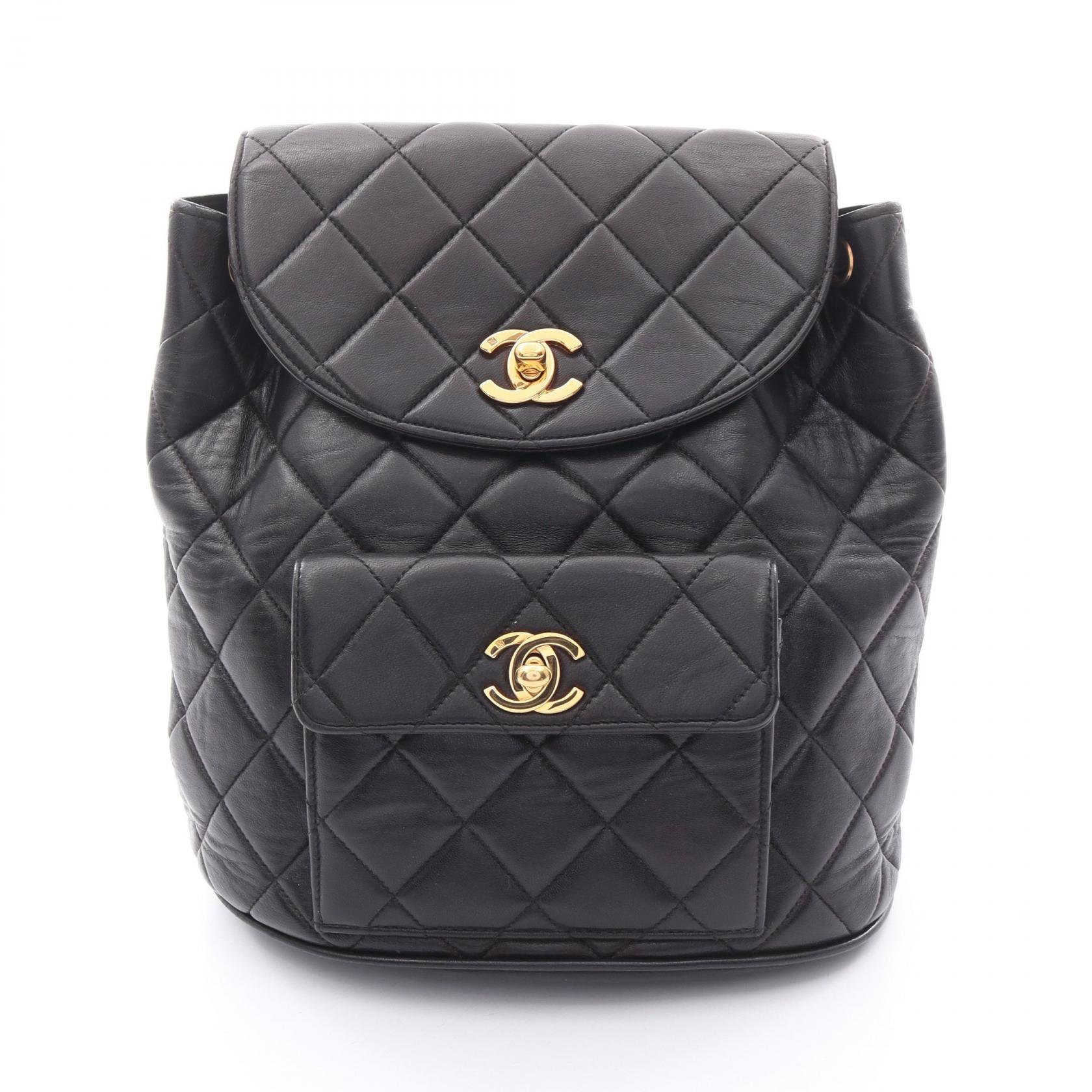 【8％OFFクーポン対象】シャネル CHANEL マトラッセ リュックサック バックパック バッグ ラムスキン（羊革） レディース ブラック系 【中古】