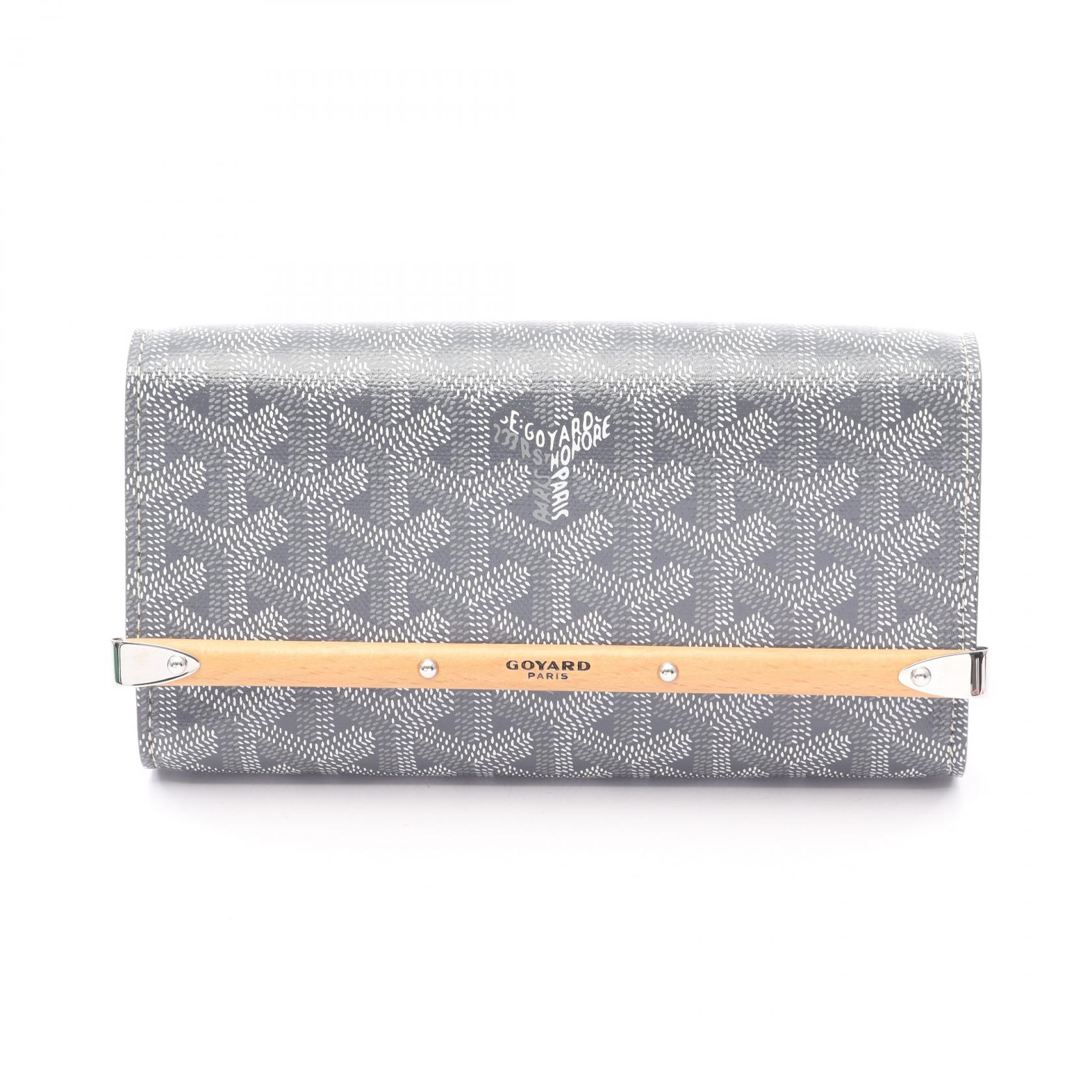 【最大4万円OFFクーポン対象】ゴヤール GOYARD モンテカルロ ミニケース ポーチ バッグ PVCコーティングキャンバス ウッド レディース グレー系 MONTE2MINTY51CL51P 【中古】