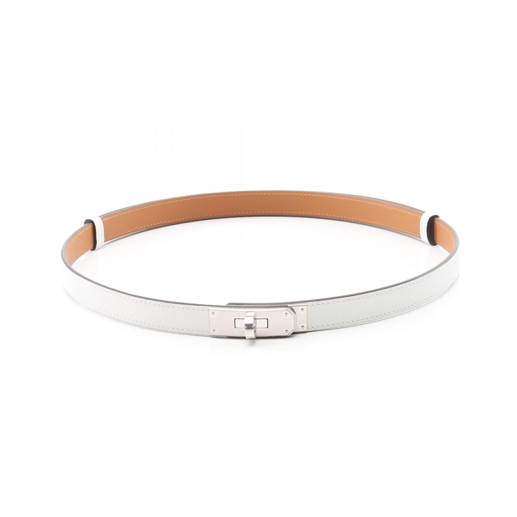 ◆全品5%OFFクーポン対象◆エルメス HERMES ケリーベルト ベルト 衣料品 ヴォーエプソン ヴォーエプソン レディース ホワイト系 【中古】