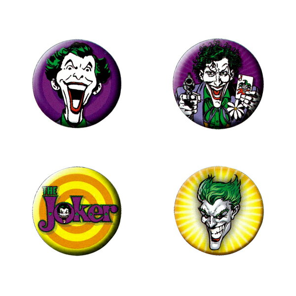 ◎【DCヒーロー】 缶バッジ 【Joker】4コSET【☆US直輸入☆】 【メール便OK☆】