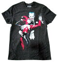 【DC/ディーシー】Tシャツ『ジョーカー&ハーレイクイン(斑ダークGY)』 DCコミックス・バットマン・アメキャラ・アメコミ・アメリカン雑貨