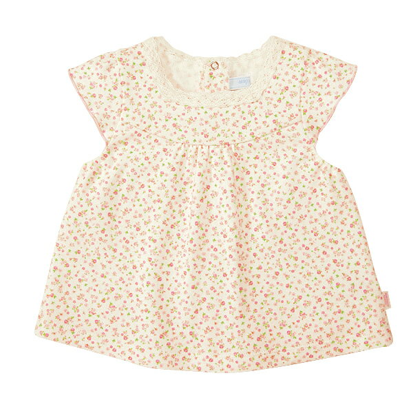 *ミキハウスのベビー服*ピンクの小花プリント☆チュニック(70cm・80cm)