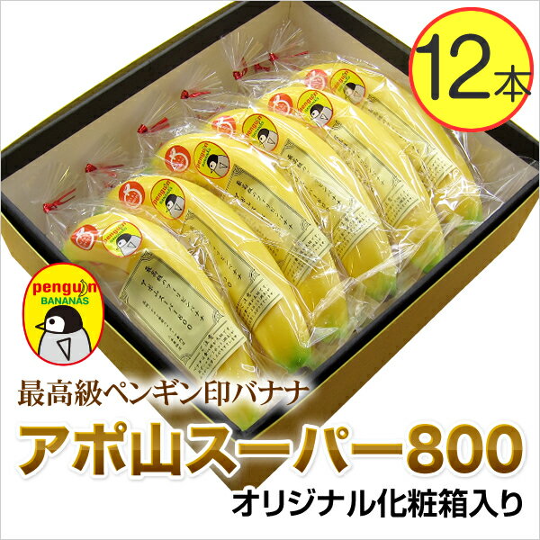 【最高級ペンギン印バナナ12本】フィリピンのアポ山で栽培された最高級高原栽培バナナ