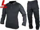 【BDU/迷彩服】G2 スタイル コンバットシャツ&パンツセット L-Size/レギュラー/BK◆SWAT CRYE風 現在装備 戦闘服 サバゲ コスプレに