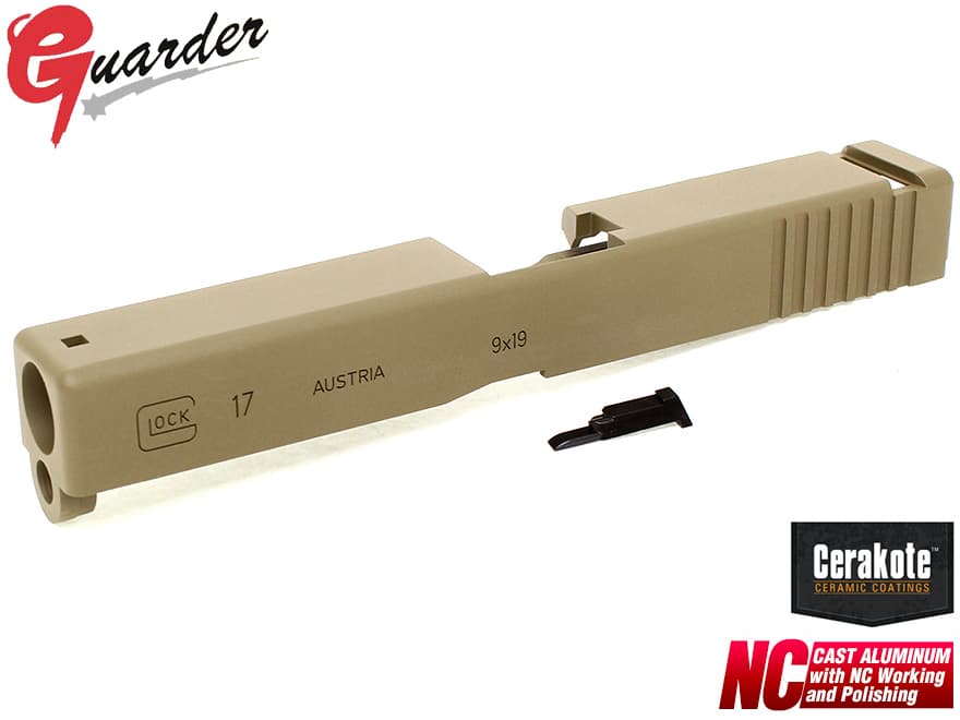 GLOCK-16C(FDE)■GUARDER アルミスライド Cerakote G17 FDE◆マルイG17 GBB セラコート塗装 ミリタリー色