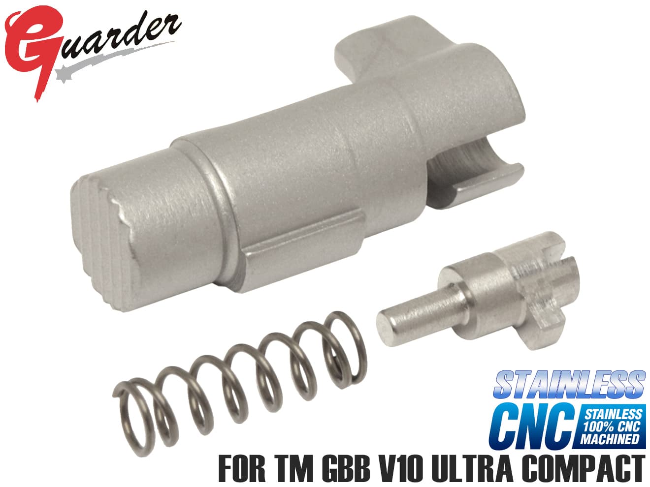 V10-06(SV)■GUARDER ステンレスCNC <strong>マガジン</strong>リリースボタン for マルイ V10◆グリップ向上 <strong>マガジン</strong>キャッチ エッジー 高精度 リアル カスタム パーツ