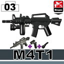 【レゴカスタムパーツ/ウエポンパーツ】AFM M4T1+フラッシュライト+フォアグリップ/ブラック◆オプションパーツ付き/米軍装備に/フィグ用