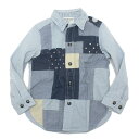 セール 【40%OFF】 【デニム&ダンガリー/子供服/デニムアンドダンガリー/DENIM DUNGAREE/デニム&ダンガリー/ジュニア】 シャンブレー パッチワーク シャツ