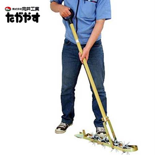 向井工業 手押し中耕除草機 たがやす T-10 (10枚刃/耕巾5cm) [中耕 除草に]【代引送料無料】【動画】野菜畑の中耕除草に押すだけ除草機