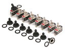 【8個セット】トグルスイッチ ブラック ON - OFF 15A 250 防水キャップ付き 【送料無料】mmk-h52