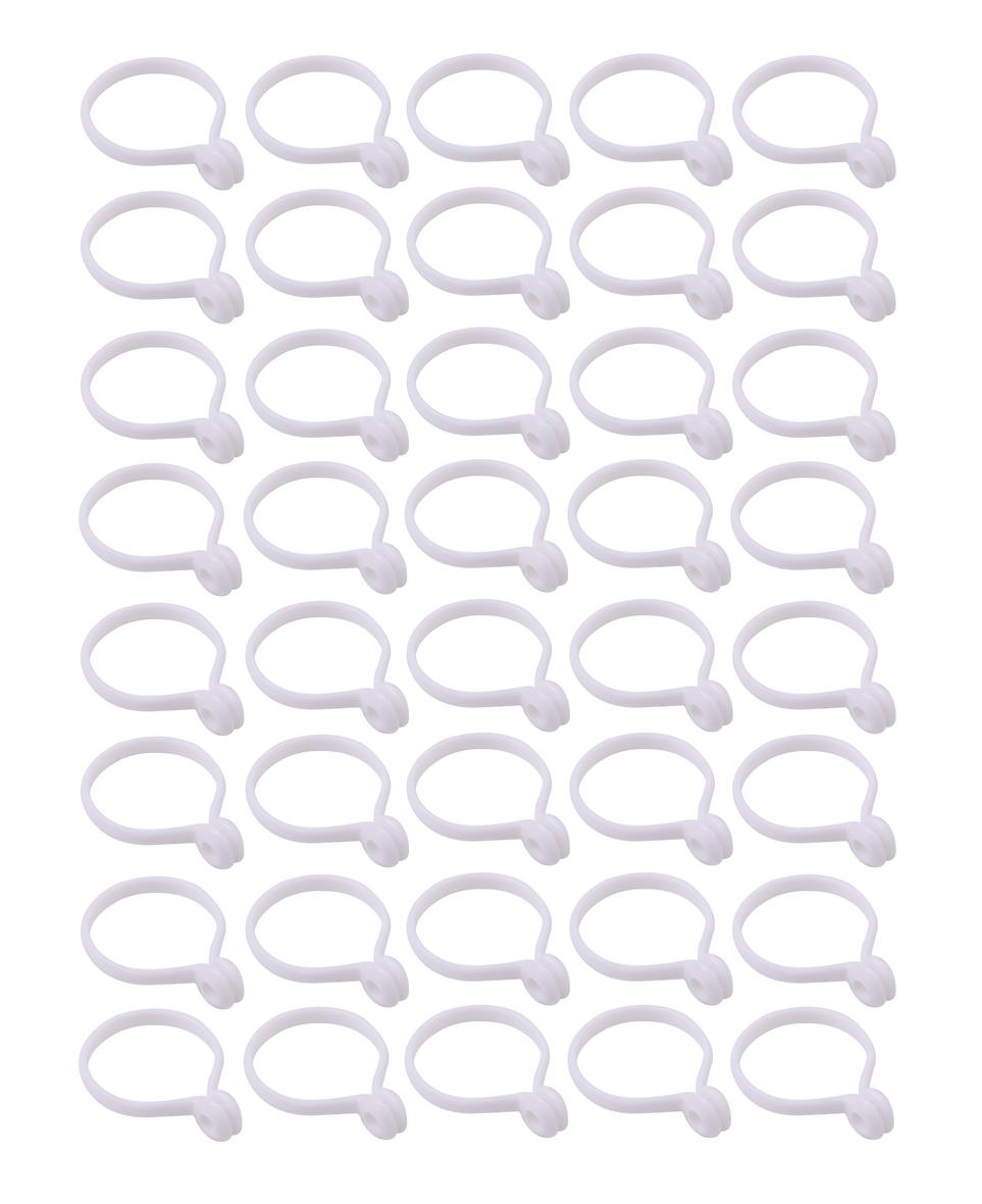 【40個セット】 カーテン 用 スライド リング カーテン リング プラスチック ホワイト 【送料無料】mmk-k53
