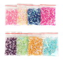 ネイルアート 用 2.5‐5mm 約96g 穴なし MIX パール 8色セット ジェル 3D ネイル レジン 封入 アクセ デコ パーツ DIY 【送料無料】mmk-o80