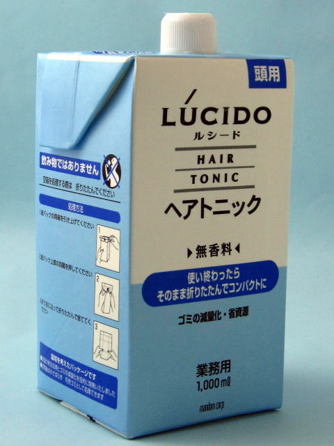 【エントリーでポイント10倍 　29日10:00〜1日9:59マデ】マンダム　ルシードヘアトニック 　1L（業務用・詰替え用）　空容器1本サービス！激安特価！（無香料）