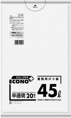 日本サニパック　業務用ゴミ袋　E-49エコノプラス45L半透明　20枚　0.015厚　20…...:mine-waribashi:10001159