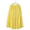 ショッピングコーチ 鄭惠中さんの　綿麻スカート（薄手・フリーサイズ）　黄檗色