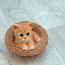 茶トラ猫(帽子) ネコ 麦丸くんねこの置物 置物 可愛い置物お庭や玄関に置くとgood。