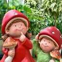 真っ赤なきのこ帽子 子ども置物 きのこ 巨人? かわいい置物玄関に飾っても、インテリアとしてもおすすめです