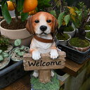 ビーグルのウェルカムボードwelcomボードお庭や玄関先に。プレゼントにもどうぞ。