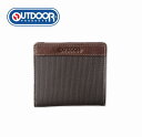 OUTDOOR 二つ折り財布 全3色 ウォレット/札入れ/小銭ファスナー/財布/PU×牛革/アウトドア