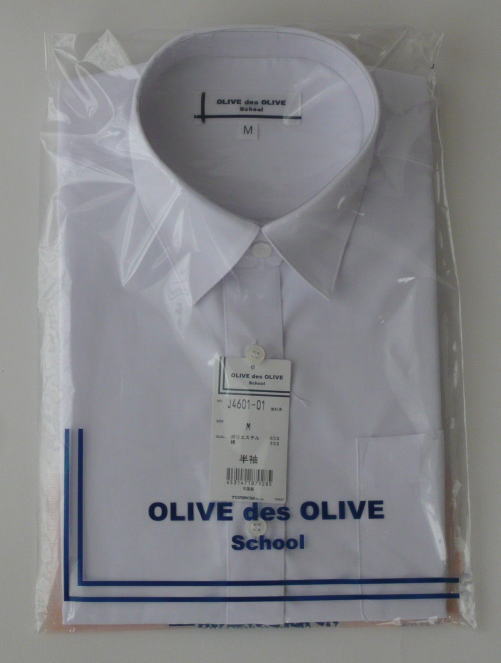 レギュラーカラーシャツ（半袖）形態安定・UVカット・透け防止OLIVE des OLIVE Schoolオリーブデオリーブスクール