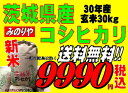 新米30年産 茨城県産コシヒカリ玄米30kg送料無料 無料...