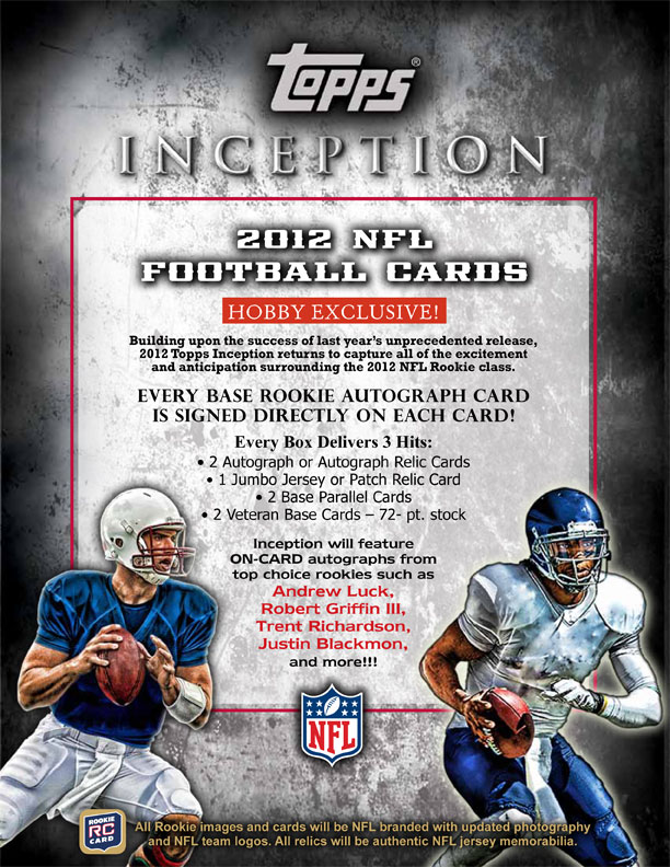 NFL 2012 TOPPS INCEPTION FOOTBALL(30-02730)