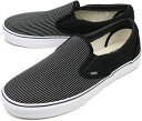 1227 9:59ޤǡŹʥݥ10ܡۡڥݥ10ܡVANS CLASSICS CLASSIC SLIP-ON WOVEN PINSTRIPE Х 饷å ˡ åץ WOVEN PINSTRIPE BLACKTRUE WHITEVN-0LYFWJ4 HO10