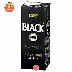 UCC ブラック無糖200ml紙パック×24本入