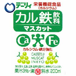 【送料無料・2ケースセット】南日本酪農協同(株) デーリィ カル鉄飲料 マスカット200ml紙パック×24本入×（2ケース）