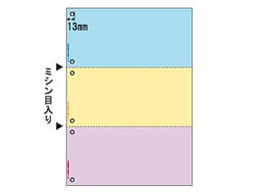 ヒサゴ・マルチプリンタ帳票【BP2013】A4・カラー・3面・6穴