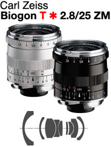 [3年保険付]【送料無料】Carl Zeiss Biogon T*F2.8/25mm ZM Mount Lens【即納】