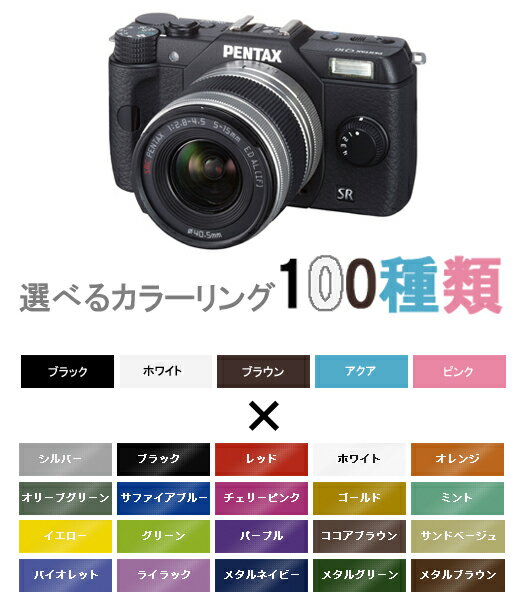 PENTAX Q10 ズームレンズキット オーダーカラー（受注生産）Q10+ 02 STANDARD ZOOM(5-15mmF2.8-4.5)『納期約2週間』[全100種類のカラーバリエーションからお好みの色を選べる最小クラスの一眼レフズームレンズキット。]【smtb-TK】[02P28Oct13]fs3gm