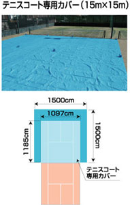 テニス専用コートカバー(15×15m)【別途送料商品】...:mitsuwa-tiger:10000795