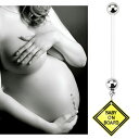 マタニティ用へそピアス(Baby On Board) 14ゲージ 14G へそぴあす 臍ピアス ヘソピアス ボディピアス バイオフレックス 内径長い 短い 出産祝い 妊娠 マタニティ シャフト長い ママ 赤ちゃん ベビー プレゼント ギフト 柔らかい 赤ちゃんが乗ってます 妊婦用 英語 おもしろ