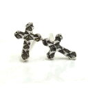 クロススタッドピアス/1ペア 十字架 ロザリオピアス 20G 20ゲージ 両耳 シルバー925 スターリングシルバー シルバーピアス キャッチピアス メンズ レディース 高級 オリジナル 耳たぶ 軟骨