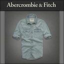 【20%OFFセール 7/08 20:00〜7/13 1:59】 アバクロ Abercrombie&Fitch 正規品 メンズ デニムシャツ Bradley Pond Denim Shirt Light Wash BLUE
